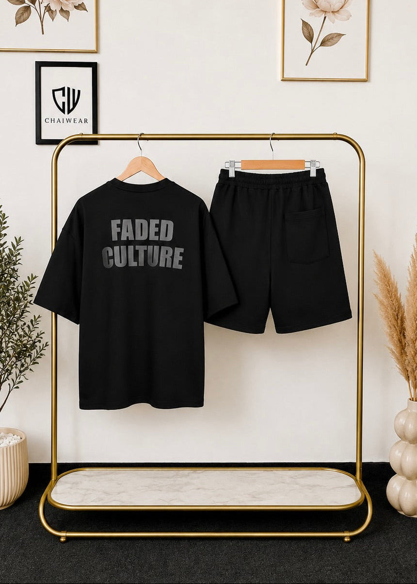 Short et T-shirt Faded Culture en coton lourd 320 GSM