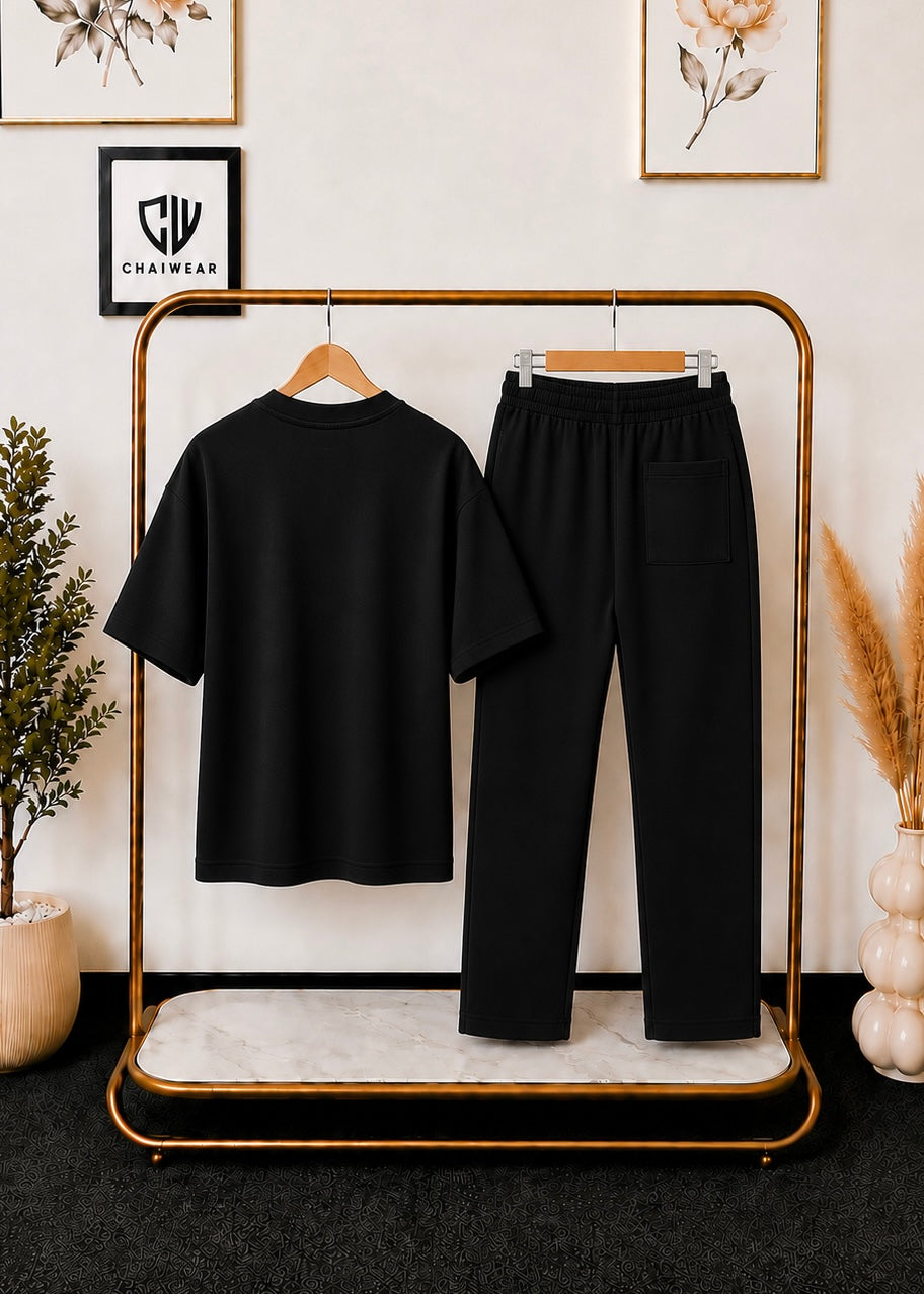 Pantalon et T-shirt Oversize en coton lourd 320 GSM Motif CHWR