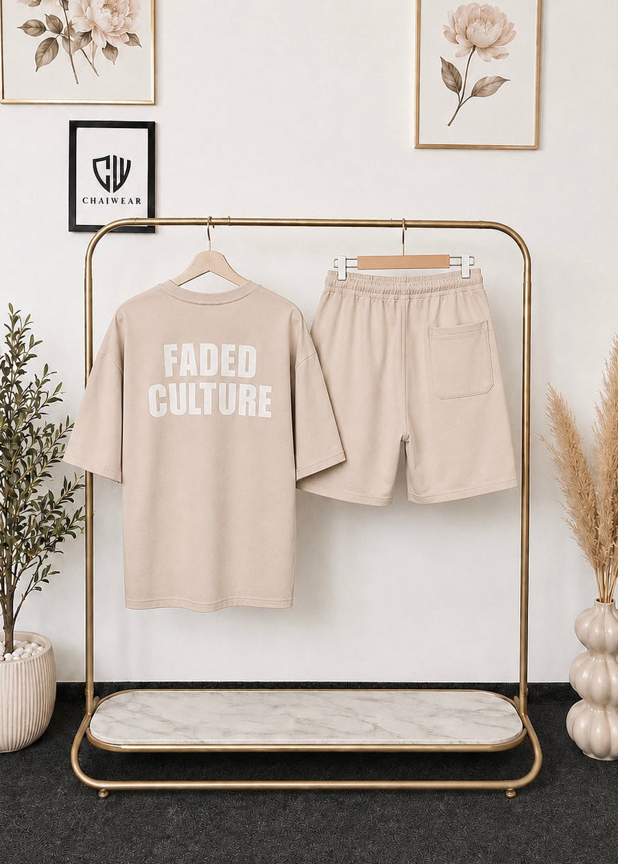 Short et T-shirt Faded Culture en coton lourd 320 GSM