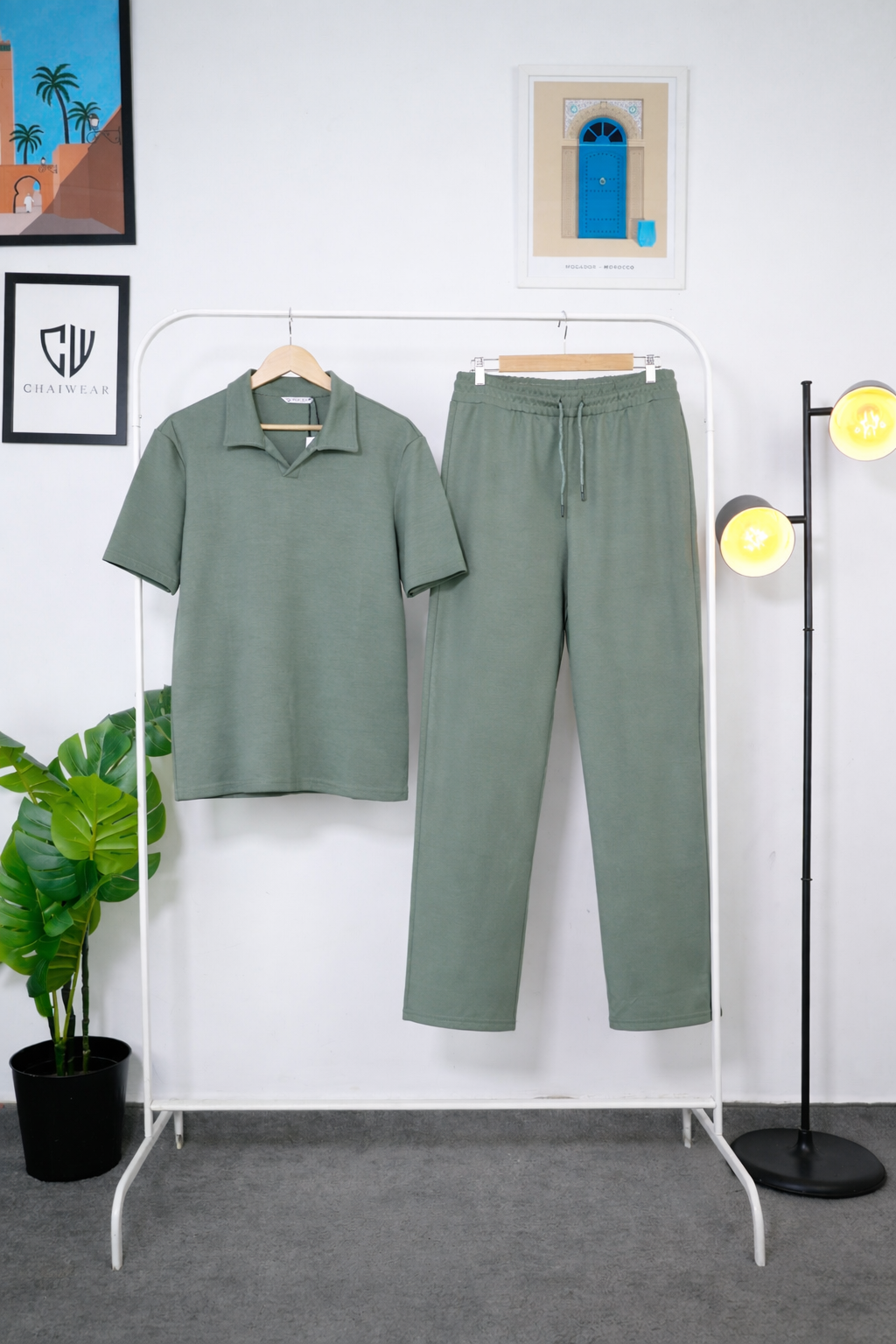 Pantalon et Polo Simple en coton lourd 320 GSM