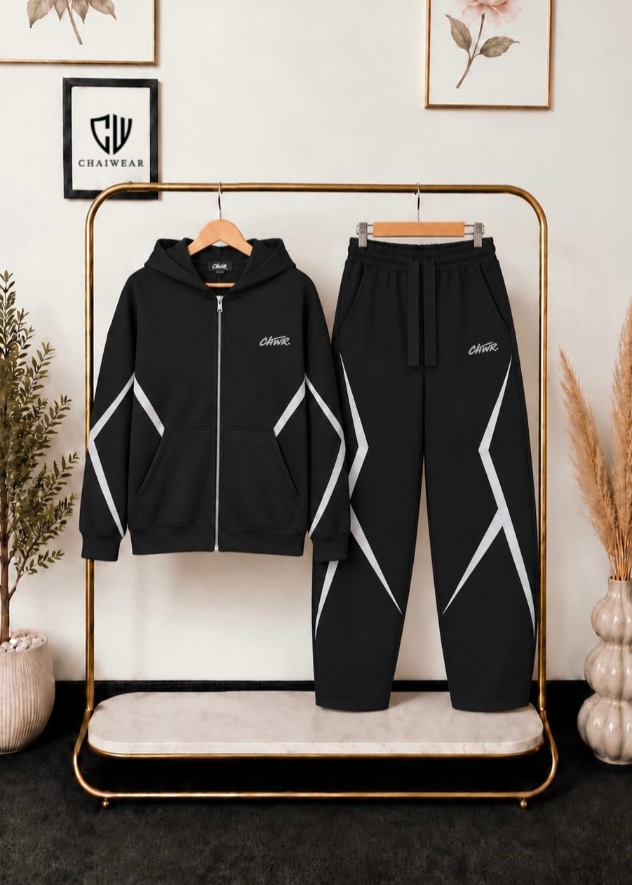 Pantalon balloon et Sweat à capuche oversize en coton lourd 320 GSM Motif CHWR Strike set