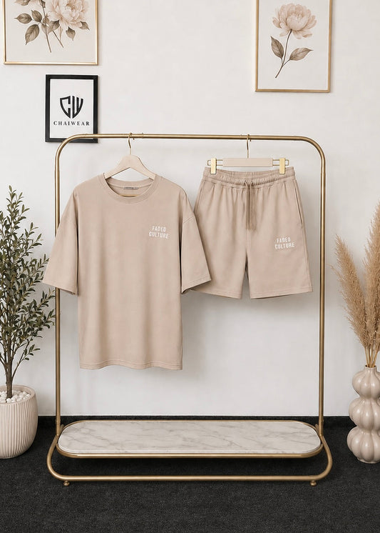 Short et T-shirt Faded Culture en coton lourd 320 GSM