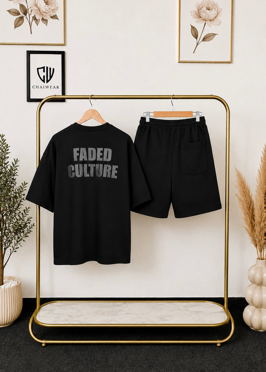 Short et T-shirt Faded Culture en coton lourd 320 GSM