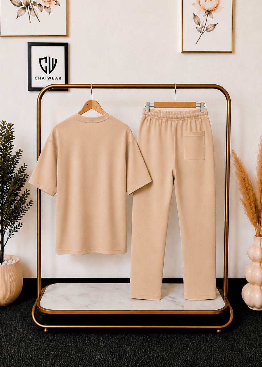 Pantalon et T-shirt Oversize en coton lourd 320 GSM Motif CHWR