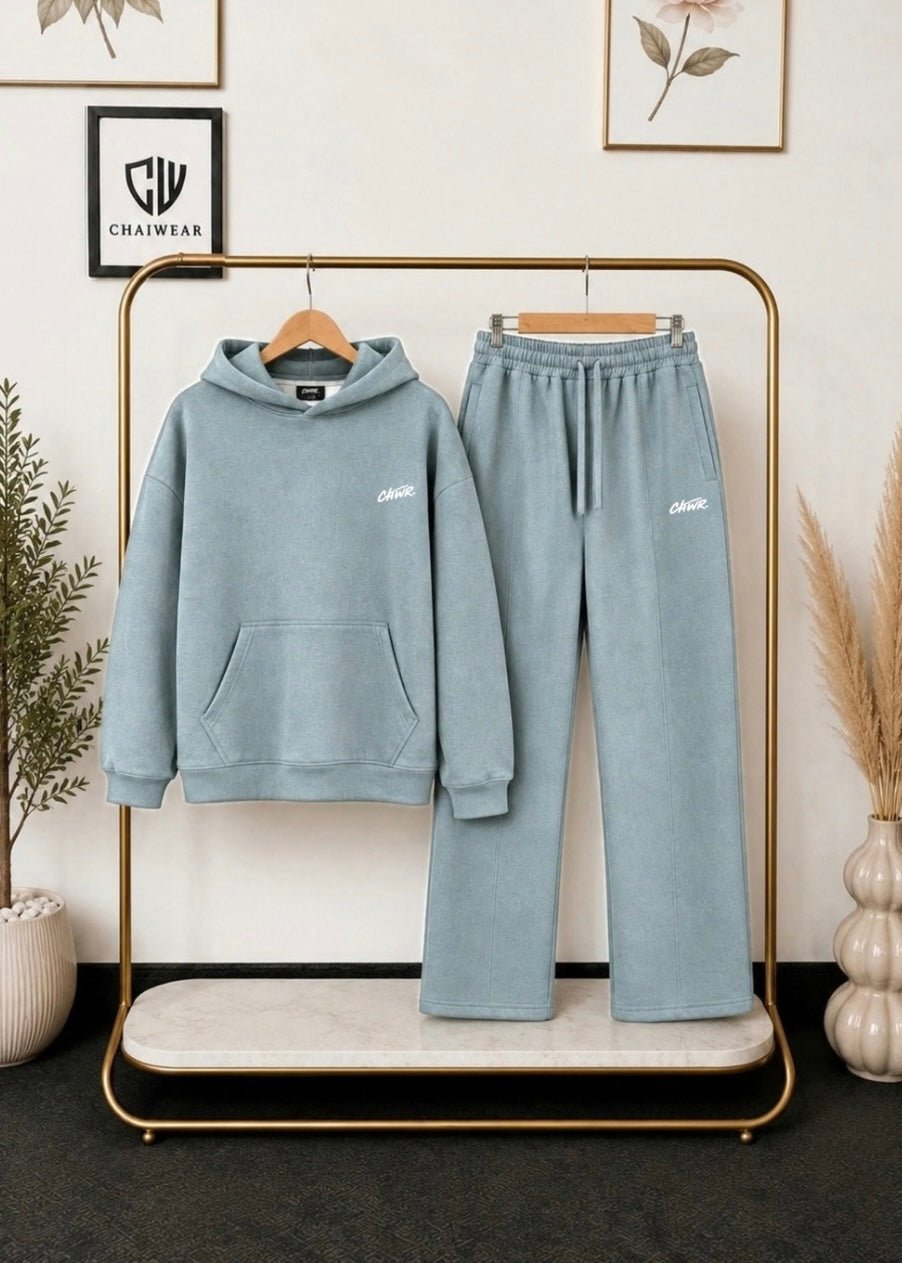 Pantalon baggy et Sweat à capuche oversize en coton lourd 320 GSM Motif CHWR