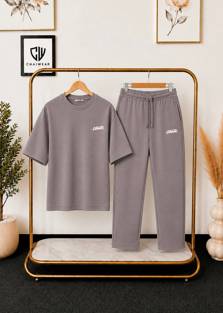 Pantalon et T-shirt Oversize en coton lourd 320 GSM Motif CHWR