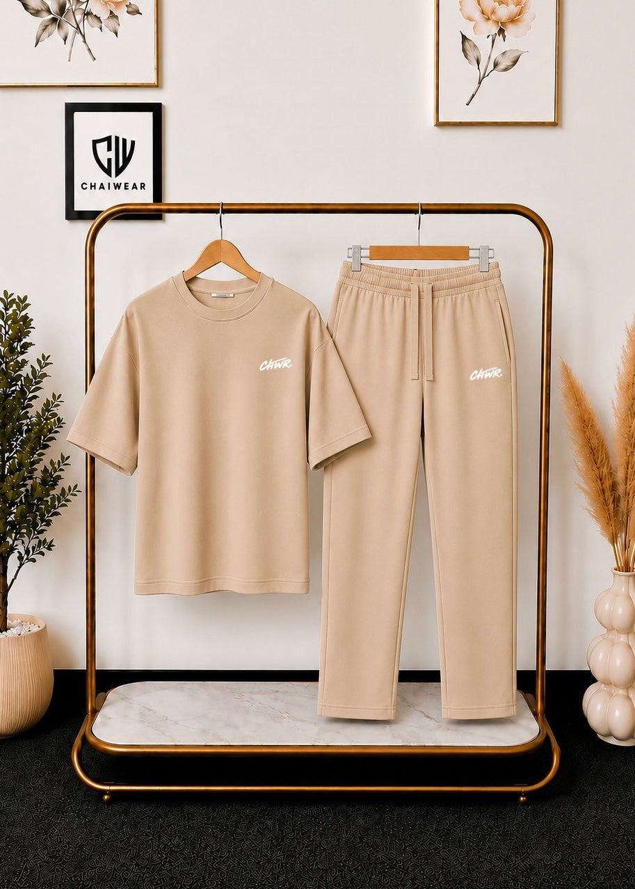 Pantalon et T-shirt Oversize en coton lourd 320 GSM Motif CHWR