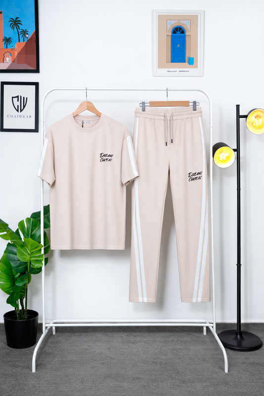 Pantalon et T-shirt Oversize en coton lourd 320 GSM Motif Dreams Chasers Bande